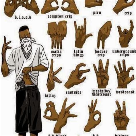 This sign has also been adopted by local Houston gangs such as Bloods or some Hispanic gangs. . Black disciples hand signs